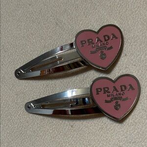 Pair Pink Heart Hair Clips